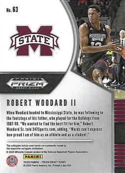 2020 Panini Prizm Draft Picks Collegiate #63 Robert Woodard II Back
