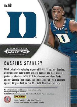 2020 Panini Prizm Draft Picks Collegiate #68 Cassius Stanley Back