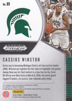 2020 Panini Prizm Draft Picks Collegiate #69 Cassius Winston Back
