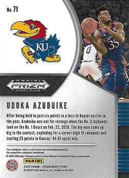 2020 Panini Prizm Draft Picks Collegiate #71 Udoka Azubuike Back