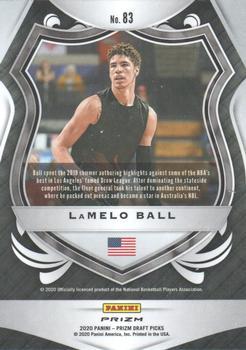 2020 Panini Prizm Draft Picks Collegiate #83 LaMelo Ball Back