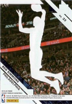 2019-20 Clearly Donruss #33 Ben Simmons Back