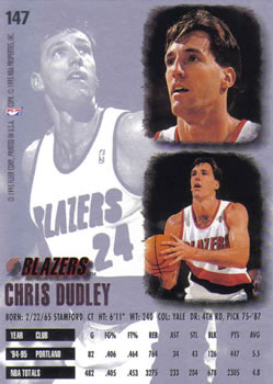 1995-96 Ultra #147 Chris Dudley Back