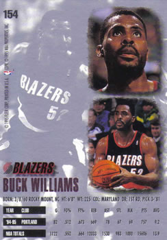 1995-96 Ultra #154 Buck Williams Back