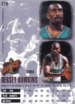1995-96 Ultra #170 Hersey Hawkins Back