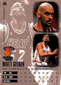 1995-96 Ultra #95 Matt Geiger Back