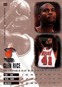 1995-96 Ultra #98 Glen Rice Back