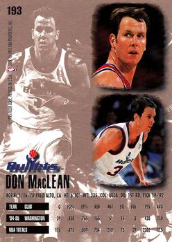 1995-96 Ultra #193 Don MacLean Back