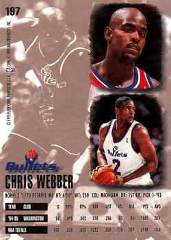 1995-96 Ultra #197 Chris Webber Back