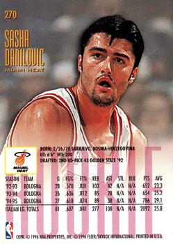 1995-96 Ultra #270 Sasha Danilovic Back