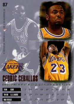 1995-96 Ultra #87 Cedric Ceballos Back