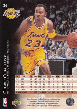 1995-96 Upper Deck #26 Cedric Ceballos Back