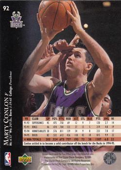 1995-96 Upper Deck #92 Marty Conlon Back