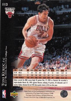 1995-96 Upper Deck #113 Toni Kukoc Back