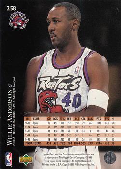 1995-96 Upper Deck #258 Willie Anderson Back