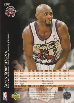 1995-96 Upper Deck #289 Alvin Robertson Back