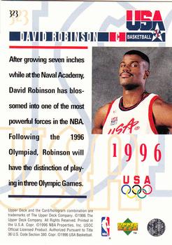 1995-96 Upper Deck #323 David Robinson Back