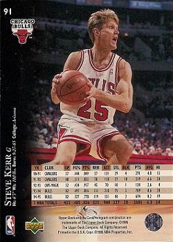 1995-96 Upper Deck #91 Steve Kerr Back