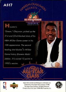 1995-96 Upper Deck - All-Star Class #AS17 Hakeem Olajuwon Back