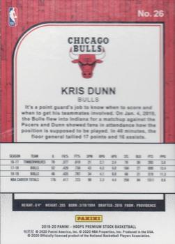 2019-20 Hoops Premium Stock #26 Kris Dunn Back