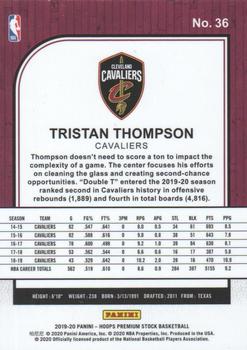 2019-20 Hoops Premium Stock #36 Tristan Thompson Back