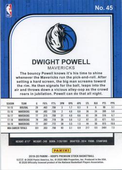 2019-20 Hoops Premium Stock #45 Dwight Powell Back