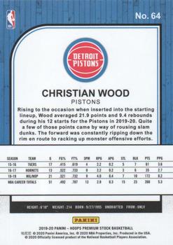 2019-20 Hoops Premium Stock #64 Christian Wood Back