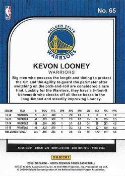 2019-20 Hoops Premium Stock #65 Kevon Looney Back