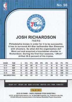 2019-20 Hoops Premium Stock #98 Josh Richardson Back