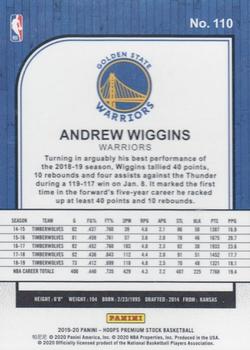2019-20 Hoops Premium Stock #110 Andrew Wiggins Back