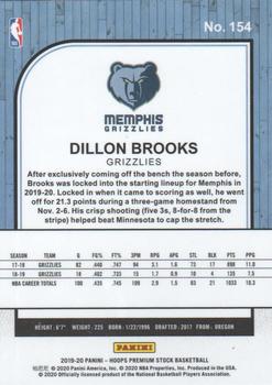 2019-20 Hoops Premium Stock #154 Dillon Brooks Back