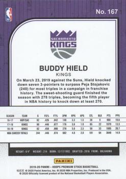 2019-20 Hoops Premium Stock #167 Buddy Hield Back
