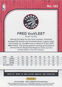 2019-20 Hoops Premium Stock #183 Fred VanVleet Back