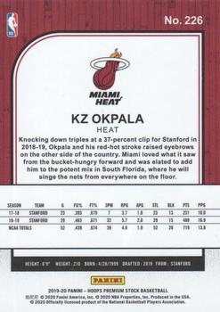 2019-20 Hoops Premium Stock #226 KZ Okpala Back