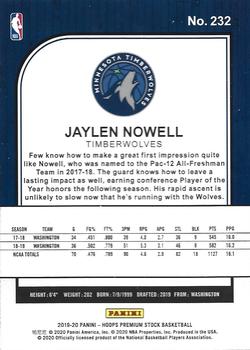 2019-20 Hoops Premium Stock #232 Jaylen Nowell Back