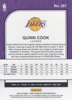 2019-20 Hoops Premium Stock #267 Quinn Cook Back