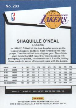 2019-20 Hoops Premium Stock #283 Shaquille O'Neal Back