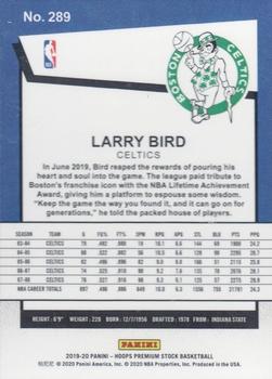 2019-20 Hoops Premium Stock #289 Larry Bird Back