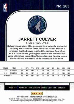 2019-20 Hoops Premium Stock #203 Jarrett Culver Back