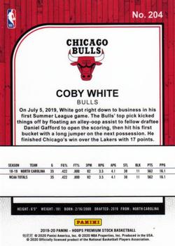 2019-20 Hoops Premium Stock #204 Coby White Back