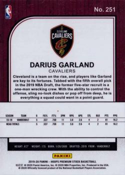 2019-20 Hoops Premium Stock #251 Darius Garland Back