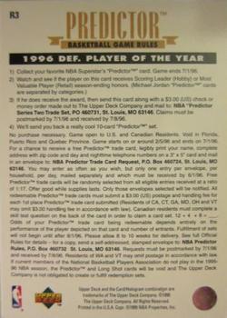 1995-96 Upper Deck - Predictors: MVP #R3 Michael Jordan Back