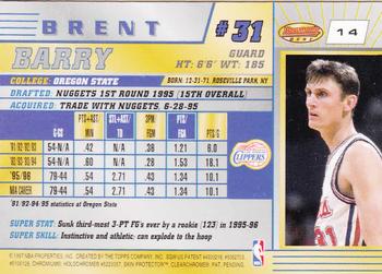 1996-97 Bowman's Best #14 Brent Barry Back