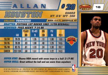 1996-97 Bowman's Best #16 Allan Houston Back
