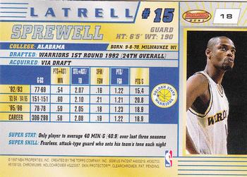 1996-97 Bowman's Best #18 Latrell Sprewell Back