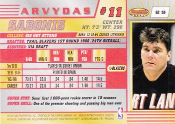 1996-97 Bowman's Best #29 Arvydas Sabonis Back