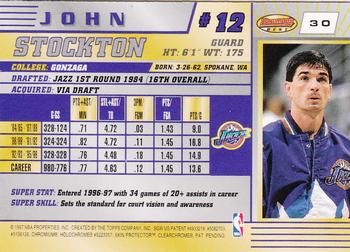 1996-97 Bowman's Best #30 John Stockton Back