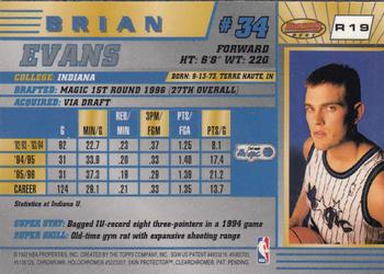 1996-97 Bowman's Best #R19 Brian Evans Back