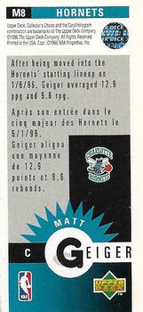 1996-97 Collector's Choice French - Mini-Cards #M8 Matt Geiger Back