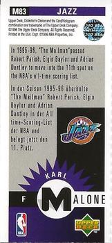 1996-97 Collector's Choice German - Mini-Cards #M83 Karl Malone Back